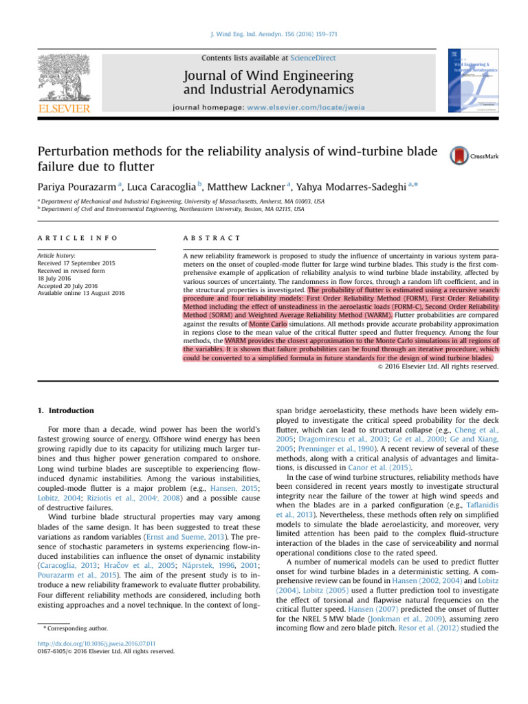 Reliability Analysis of Wind Turbine Flutter | PDF | Eigenvalues And ...