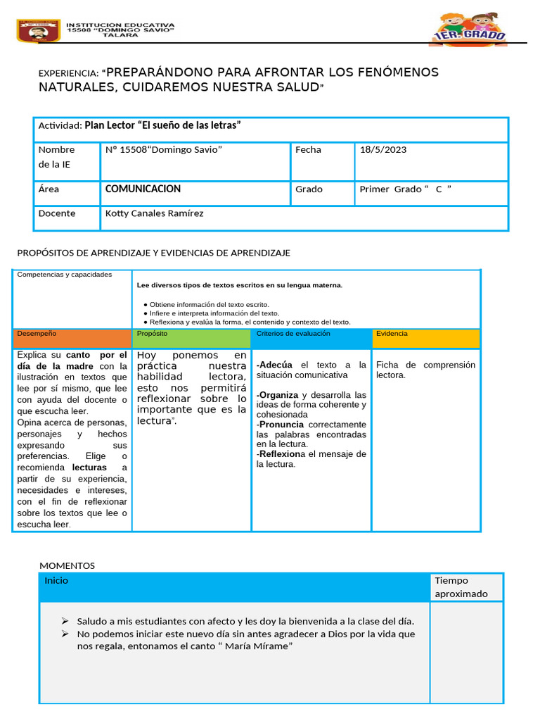 Plan Lector | PDF | Metodos de aprendizaje | Modificación de comportamiento