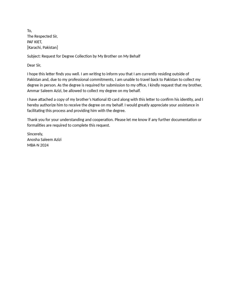 Degree Letter | PDF