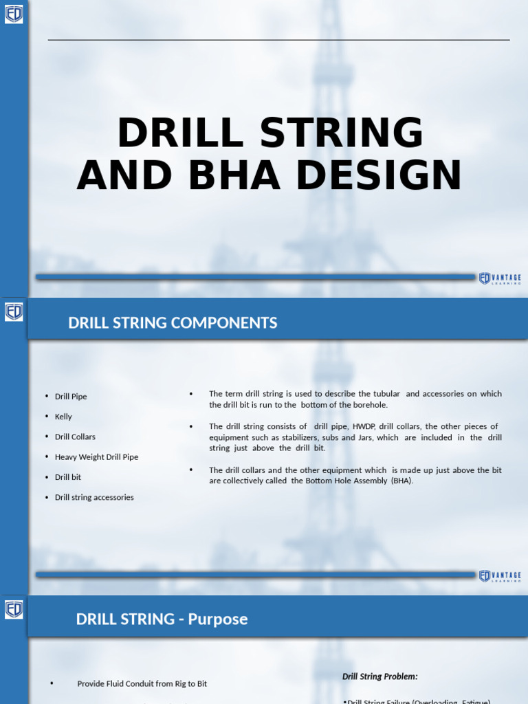 Drill String and BHA Design Overview | PDF | Physical Sciences ...