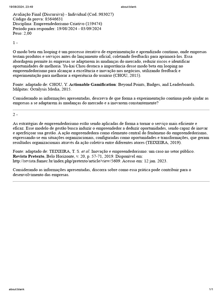 Modo Beta em Looping no Empreendedorismo | PDF