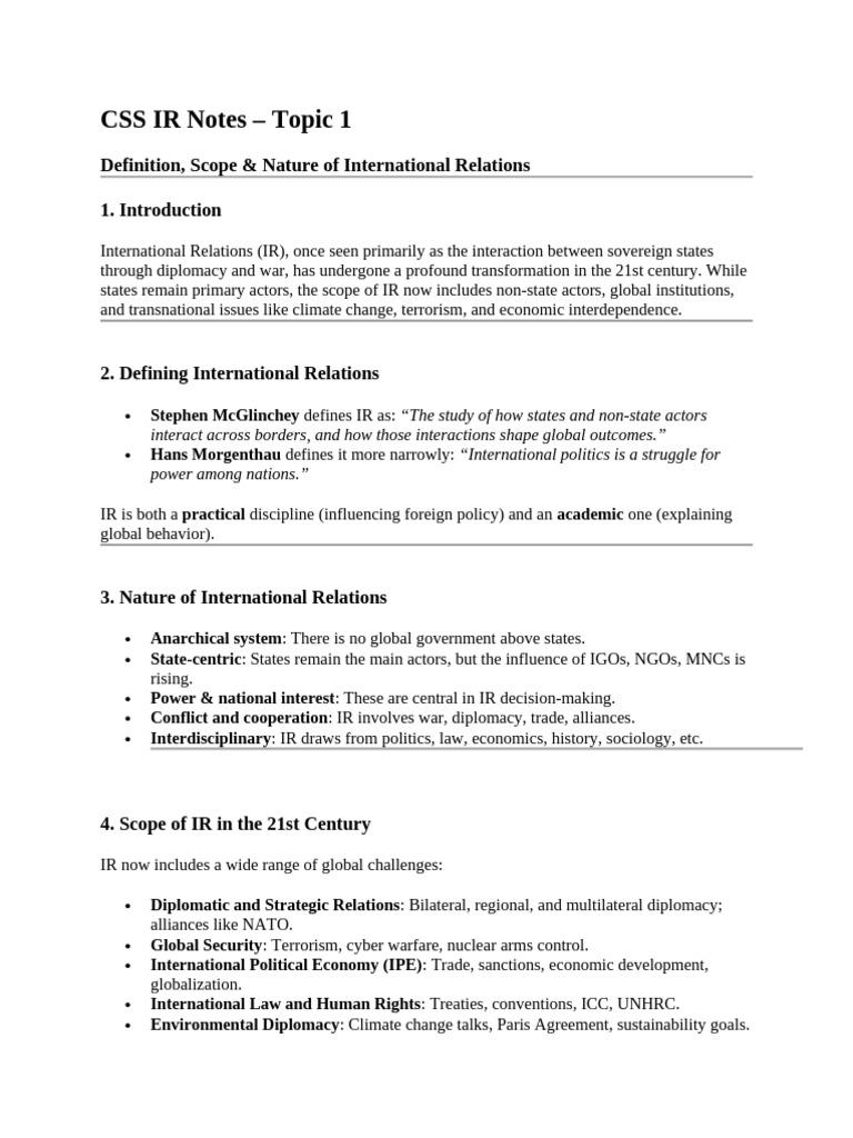 Understanding International Relations Today | PDF | International ...