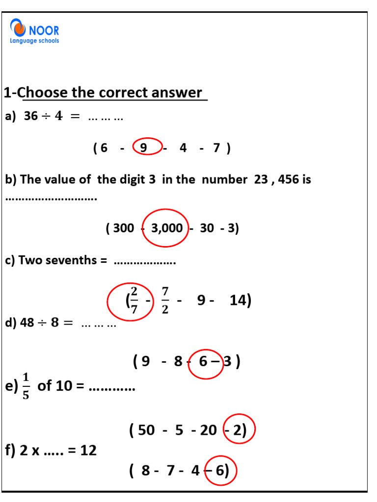 Answer of Models Grade 3 | PDF | Mathematical Concepts | Elementary ...
