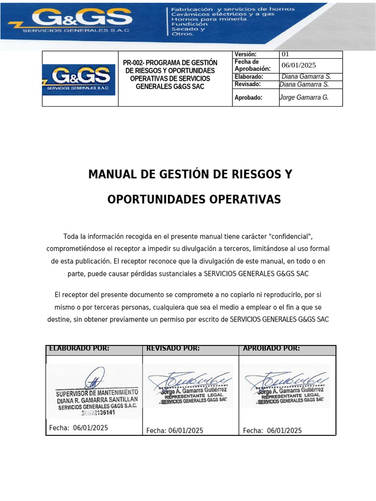 Gestión de Riesgos y Oportunidades G&GS SAC | PDF | Riesgo | Planificación