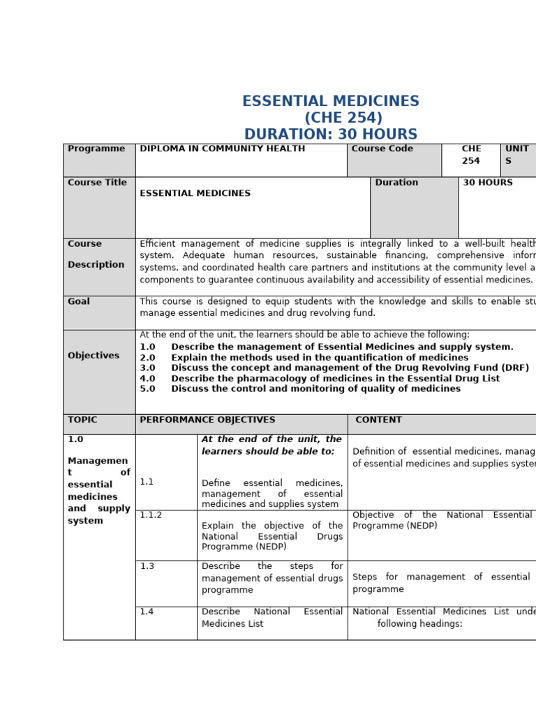 Essential Medicines Management Course | PDF | Pharmacovigilance ...