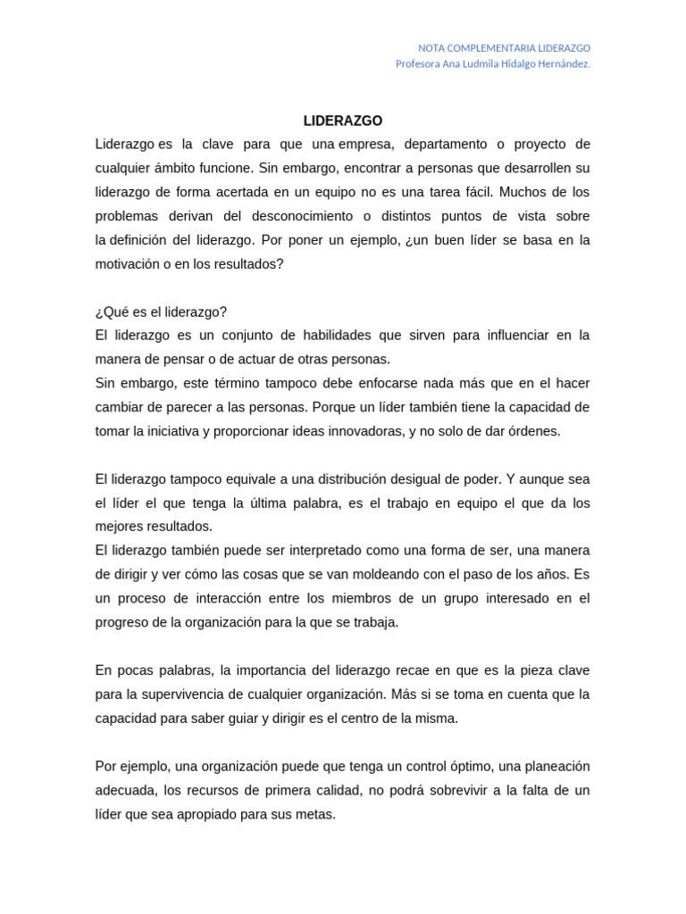 Claves del Liderazgo Efectivo | PDF | Liderazgo | Psicología Social