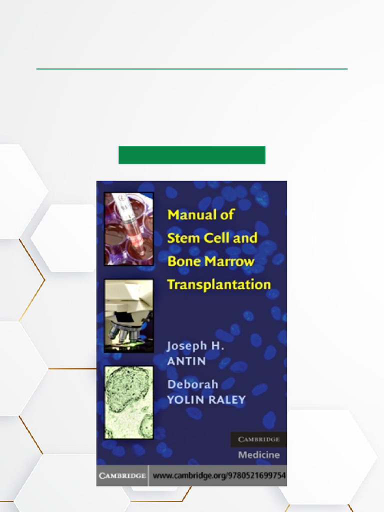 Manual of Stem Cell and Bone Marrow Transplantation 1st Edition ...
