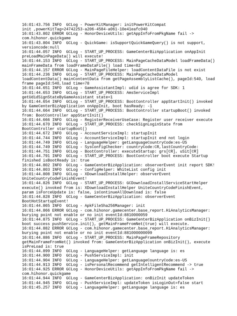 GameCenter Initialization Log Analysis | PDF | Computer Science | Computing