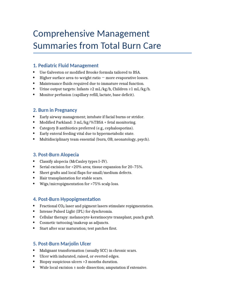 Essential Burn Care Management Guidelines | PDF | Burn | Diseases And ...