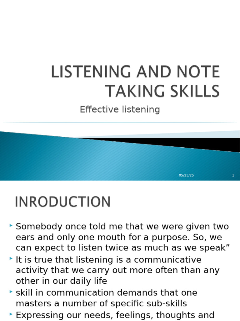 Mastering Effective Listening Skills | PDF | Communication | Nonverbal ...