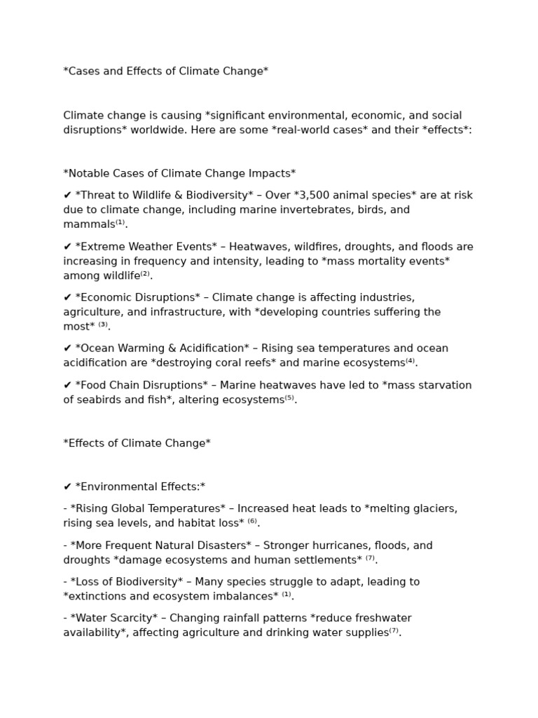 Cases and Effects of Climate Change | PDF | Climate Change | Soil
