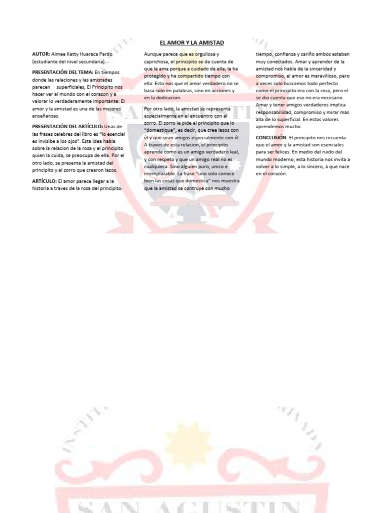 El Amor y La Amistad | PDF | Amor | Amistad
