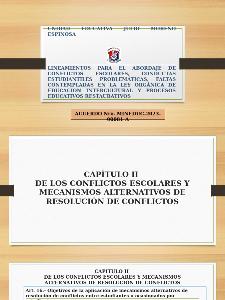 Lineamientos para Resolución de Conflictos | PDF | La resolución de ...