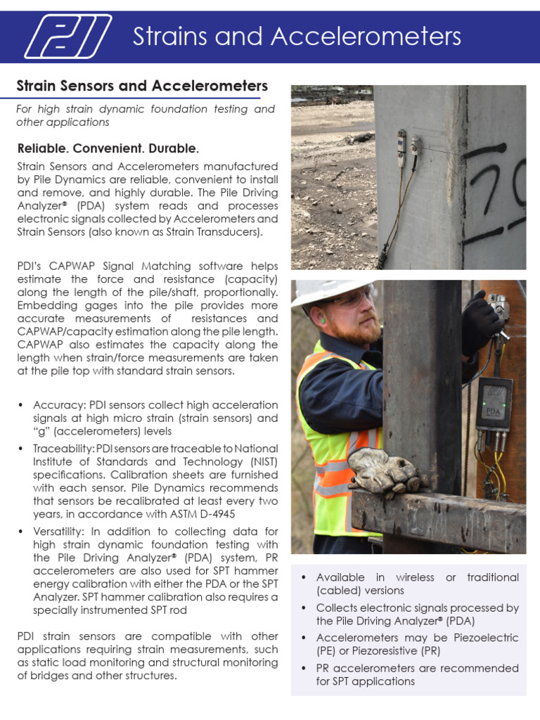Strain Sensors & Accelerometers Overview | PDF | Deep Foundation ...