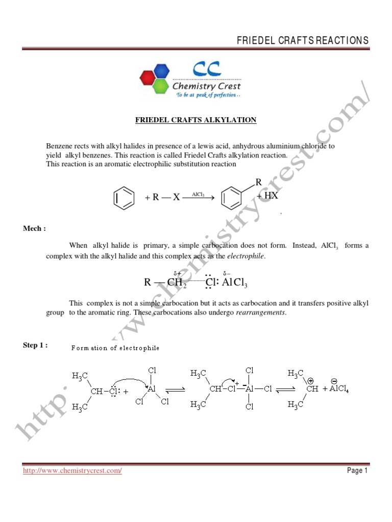 Friedel Crafts Reactions Overview | PDF | Chemical Reactions | Organic ...