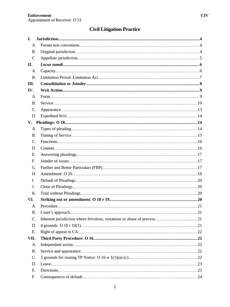 Civil Litigation Practice Guide | PDF | Lawsuit | Service Of Process