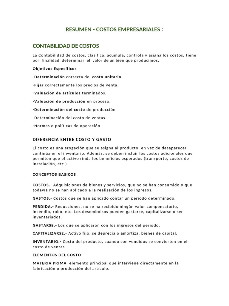 Contabilidad de Costos Empresariales | PDF | Costo | Contabilidad de costos