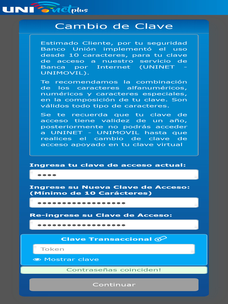Cambio de Clave en UNINET Plus | PDF