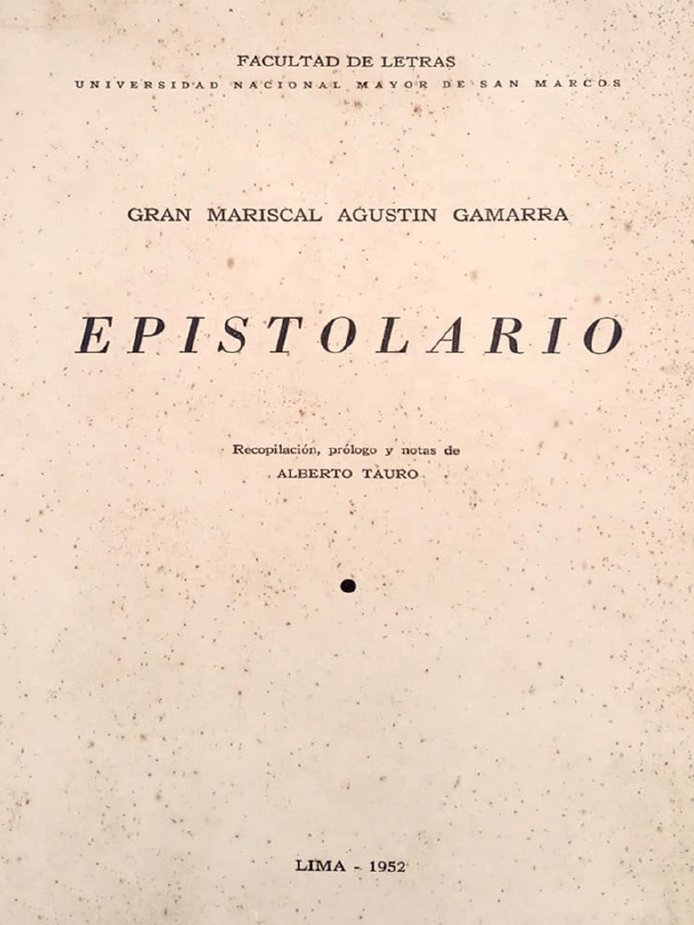 Epistolario del Gran Mariscal Gamarra | PDF