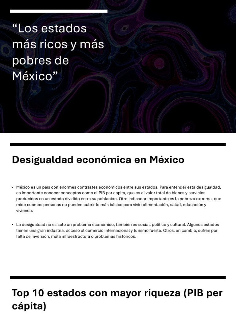 Desigualdad Económica en México: Riqueza y Pobreza | PDF | Desigualdad ...
