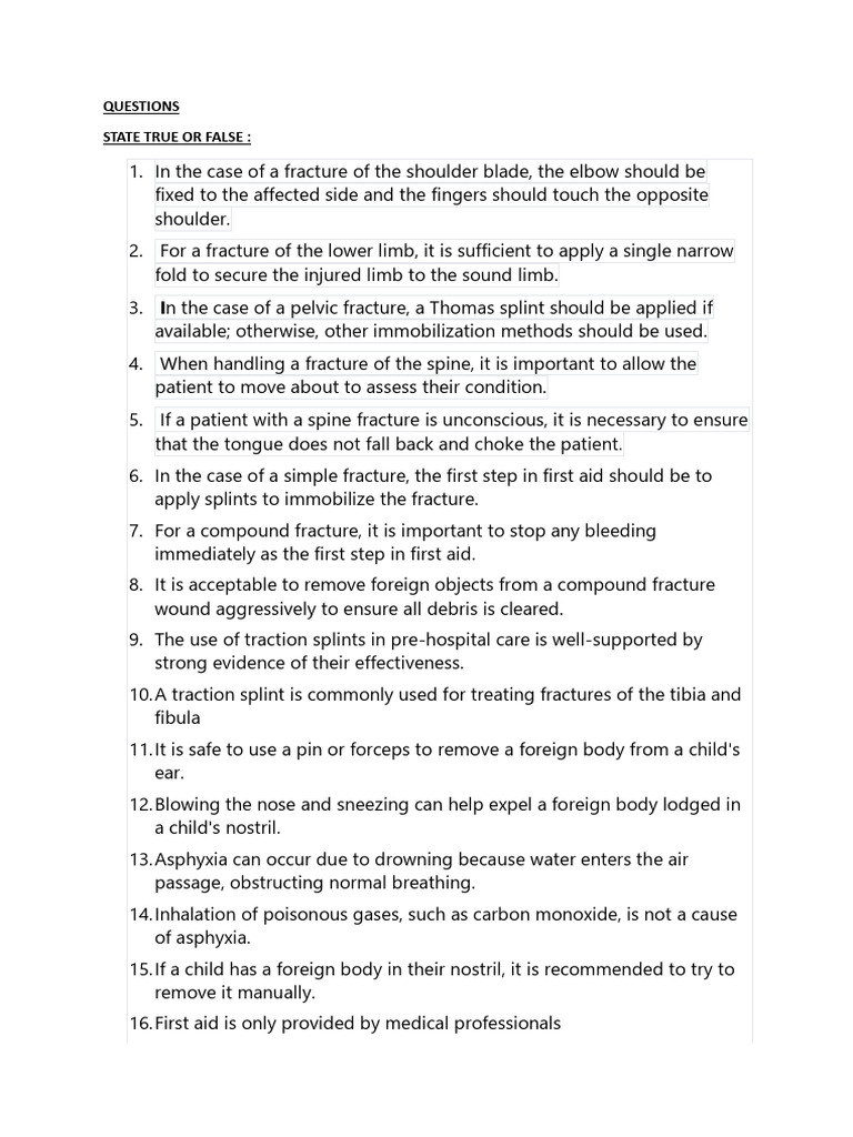 First Aid Knowledge and Techniques Guide | PDF | Thorax | First Aid