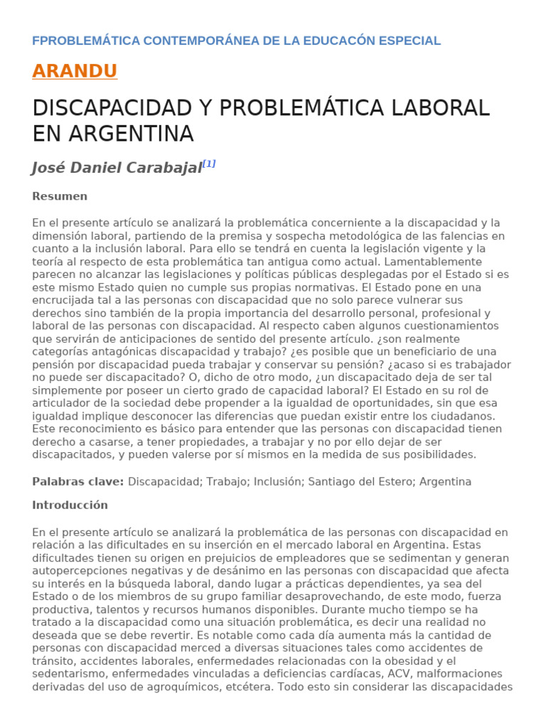 Inclusión Laboral de Personas con Discapacidad | PDF | Invalidez ...