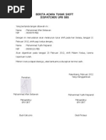 Surat Permohonan Pergantian Jam Kerja