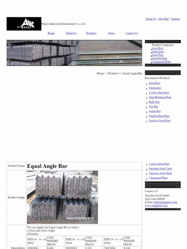 ANGLE BAR SIZES in The Philippines | PDF