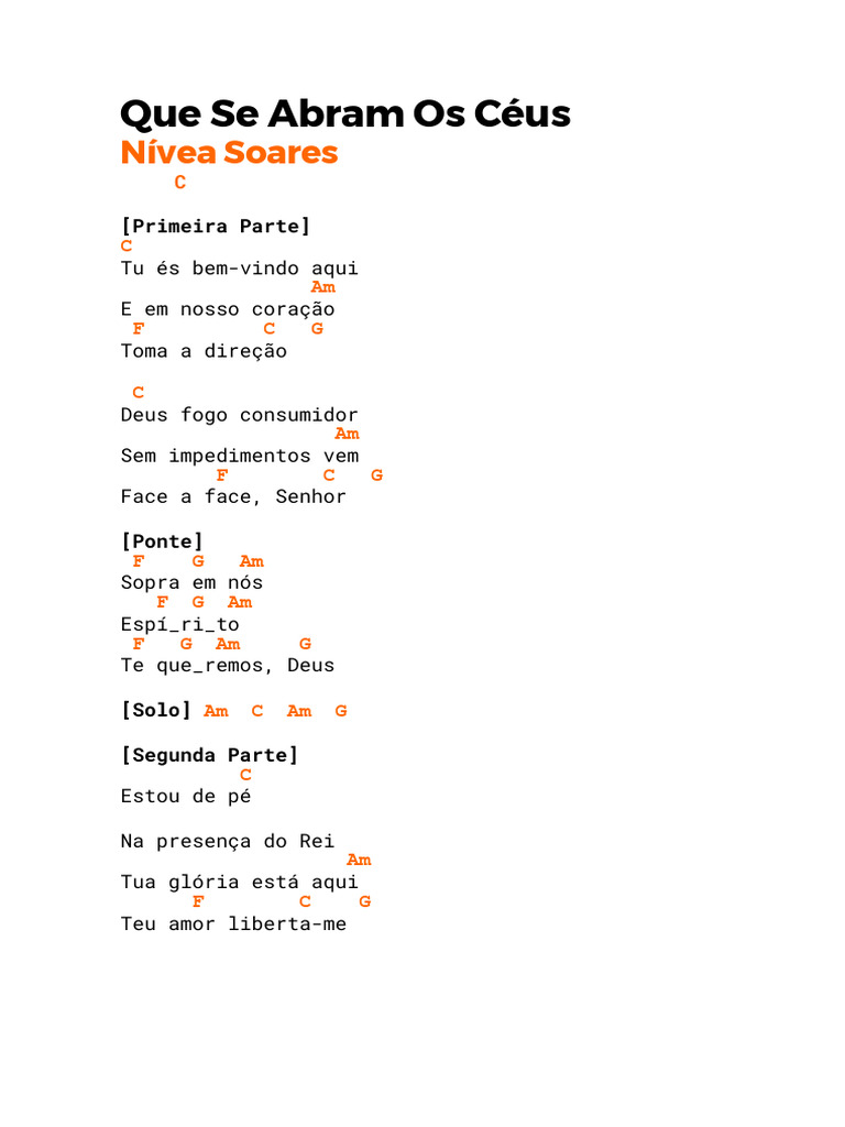 Que Se Abram Os Céus - Nívea Soares | PDF