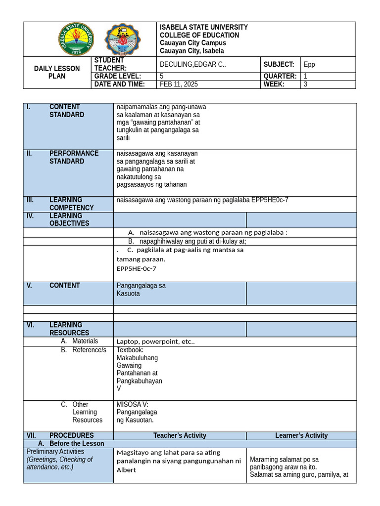 EPP DLP FOR SIR JOEWALT - Final - Finally | PDF