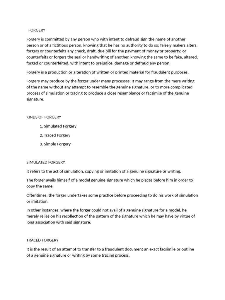 Final Term Compiled Notes in FOREN 104 | PDF | Forgery | Coins