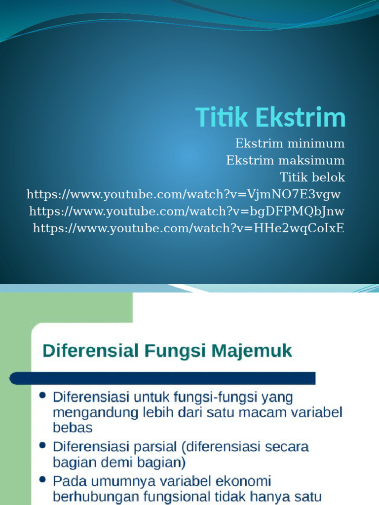 Ekstrim Minimum Ekstrim Maksimum Titik Belok | PDF