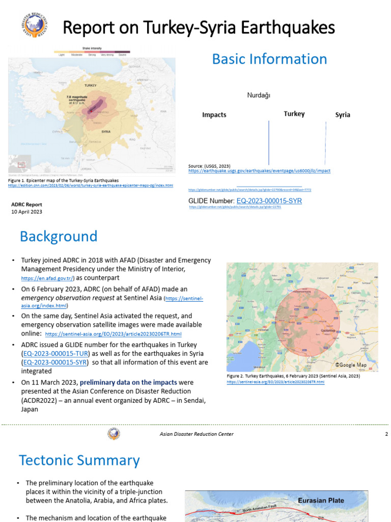 Turkey-Syria Earthquake Report 2023 | PDF | Earthquakes | Turkey