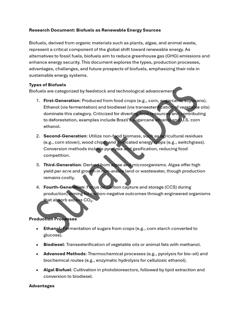 Biofuels: Types, Benefits, and Challenges | PDF | Biofuel | Algae Fuel