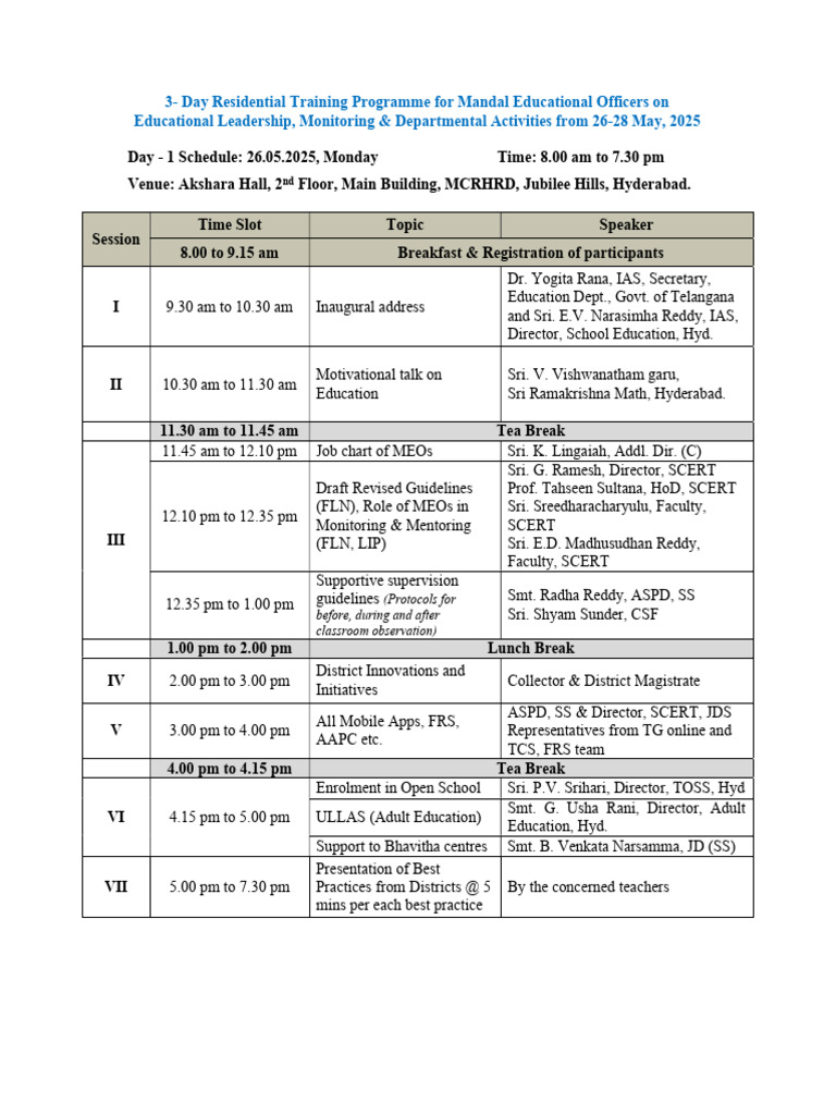 MEO Training Schedule: May 2025 | PDF