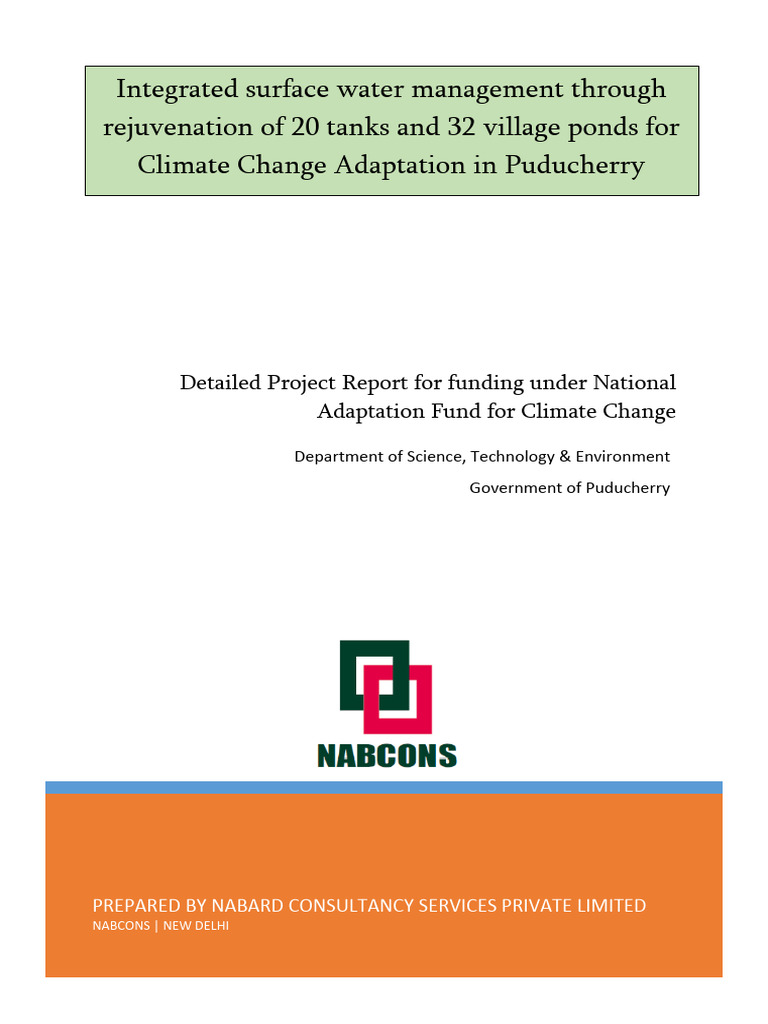 Puducherry Water Management Project Report | PDF | Groundwater | Rain