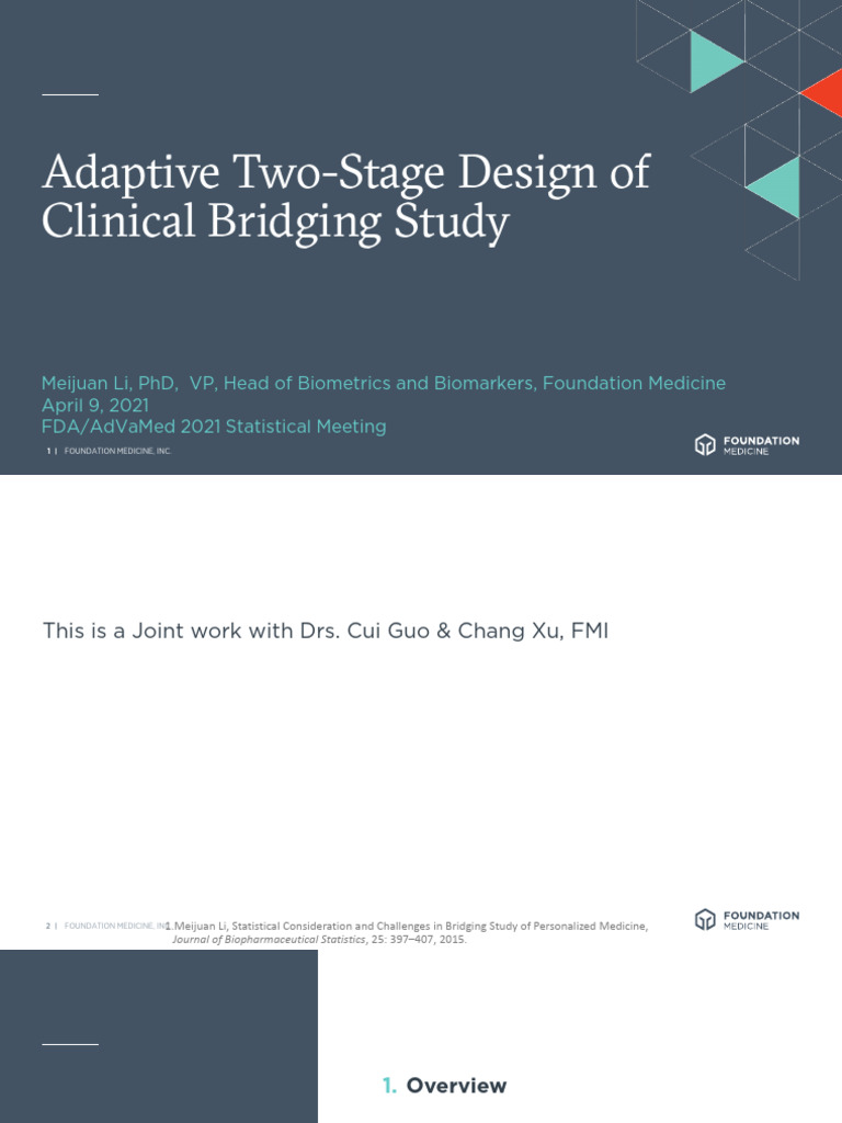 Adaptive Two-Stage Design in Bridging Studies | PDF | Clinical Trial ...