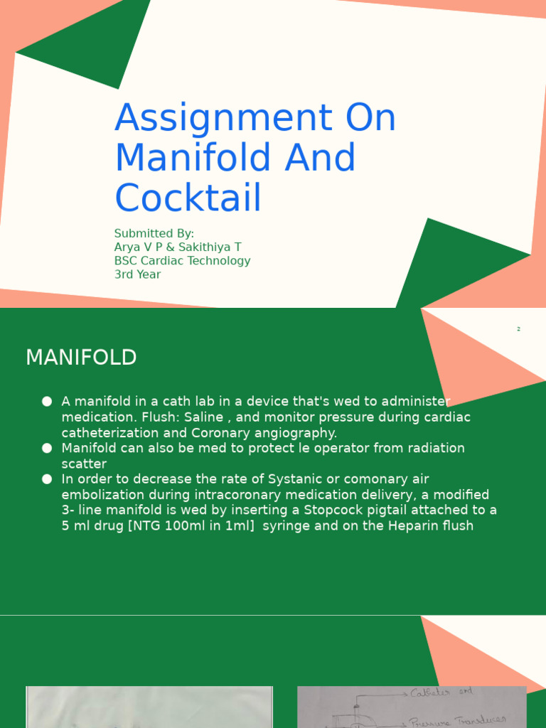 Assignment On Manifold and Cocktail | PDF | Heart | Injection (Medicine)