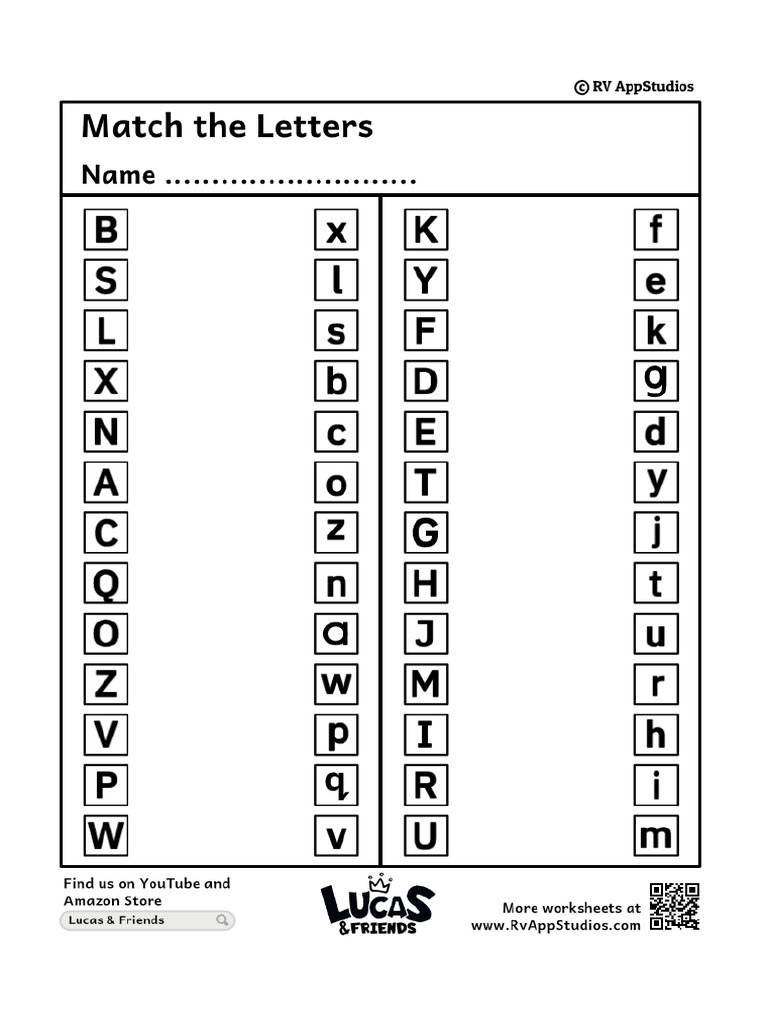 Alphabet Match Letters Worksheet | PDF