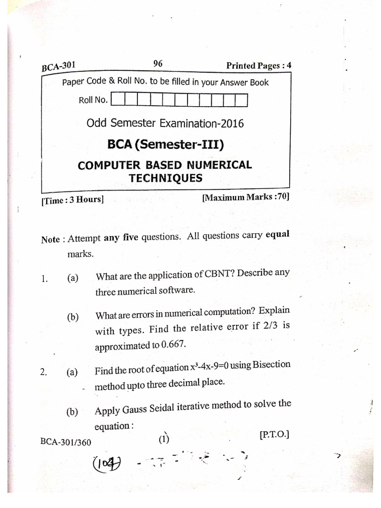 BCA 2016-17 Sem 3 CBNST | PDF