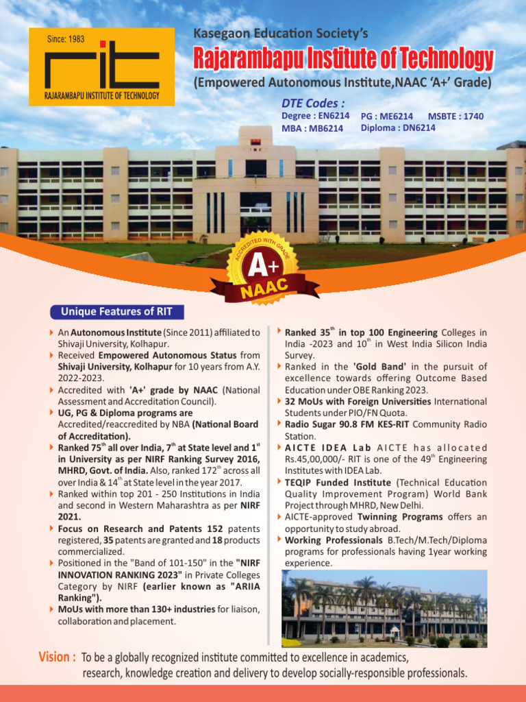 RIT Four Page Leaflet - 2025 New | PDF | Engineering | Mechanical ...