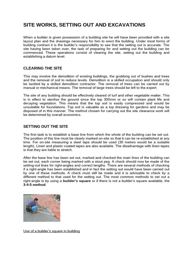 Site Preparation and Excavation Guide | PDF | Foundation (Engineering ...
