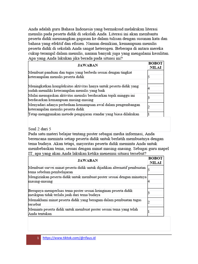 Soal Post Test Modul | PDF