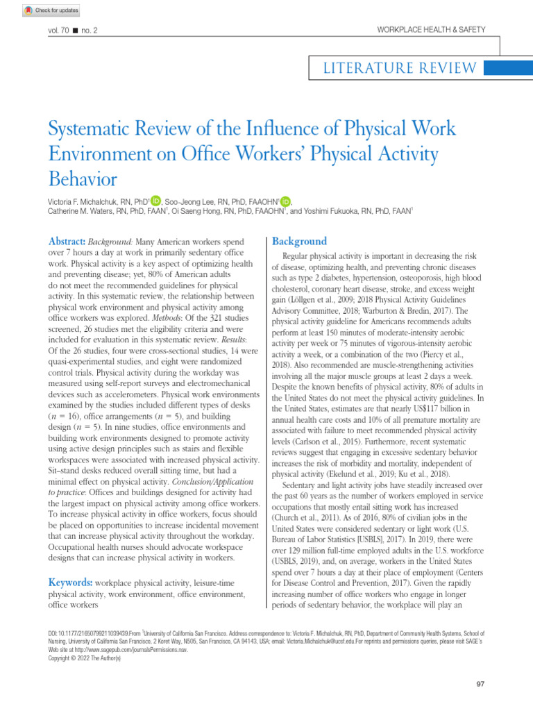 Michalchuk Et Al 2022 Systematic Review of The Influence of Physical ...