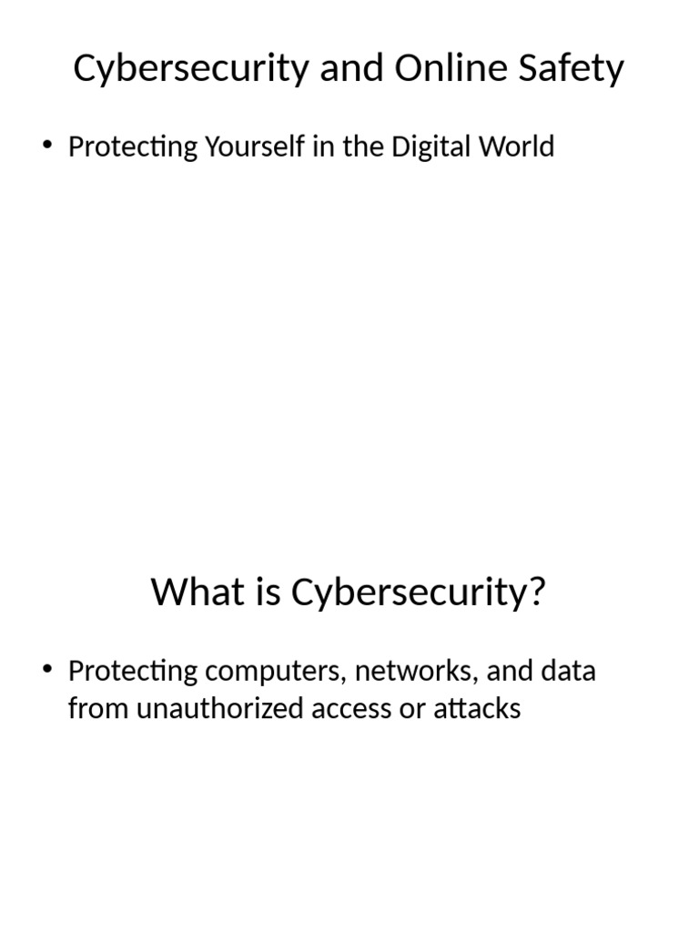 Cybersecurity and Online Safety | PDF