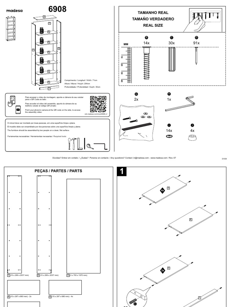 Instruções de Montagem de Móvel 6908 | PDF | Codificações