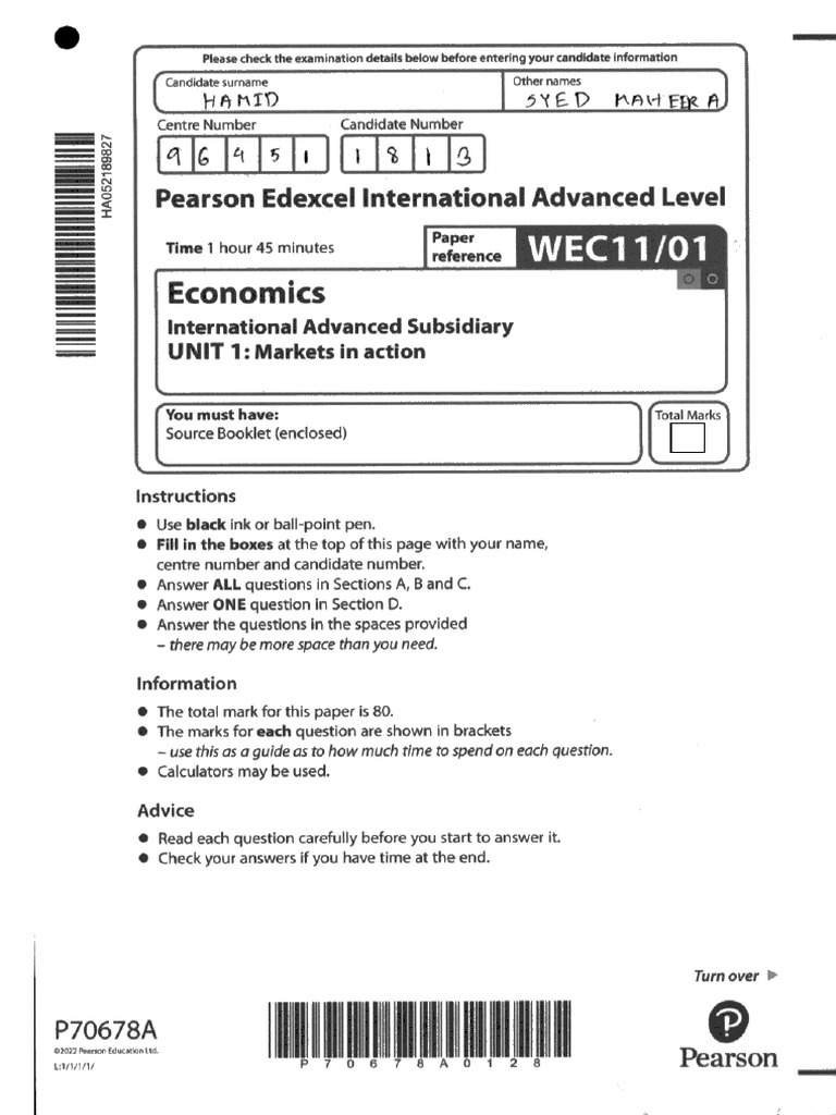 Economics-1 Syed Mahir | PDF