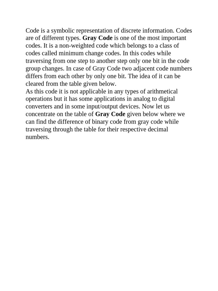 Understanding Gray and Excess-3 Codes | PDF | Boolean Algebra ...