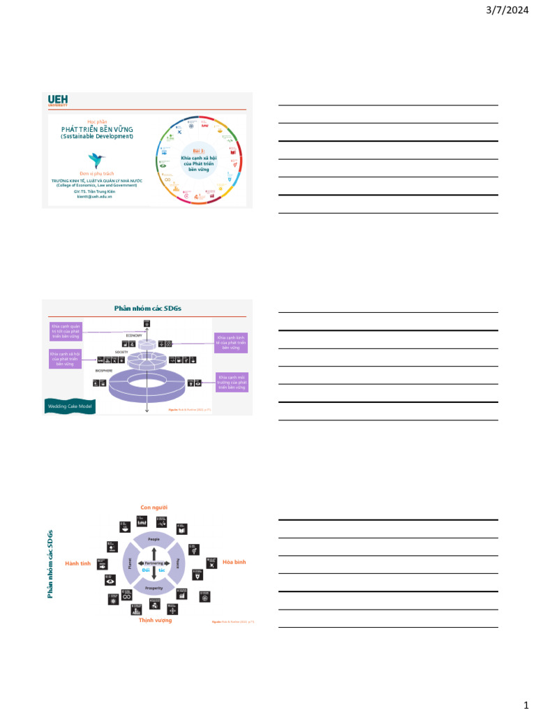 Bài 3 - Khía cạnh xã hội của Phát triển bền vững note | PDF