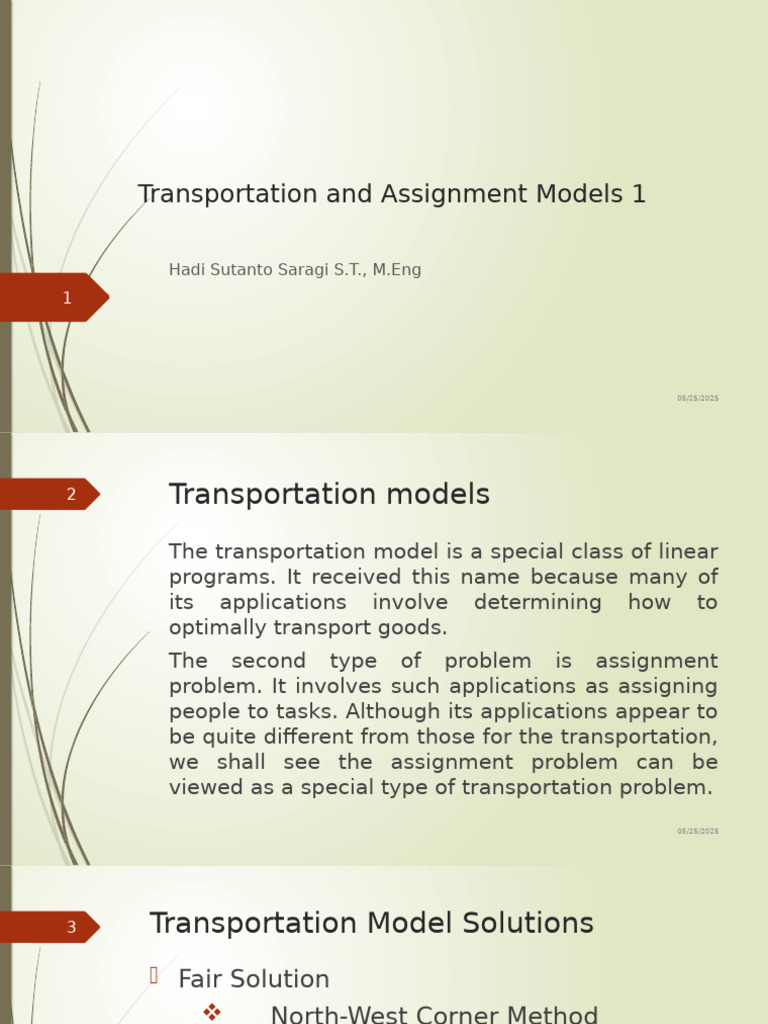 Transportation and Assignment Models Guide | PDF | Mathematical ...